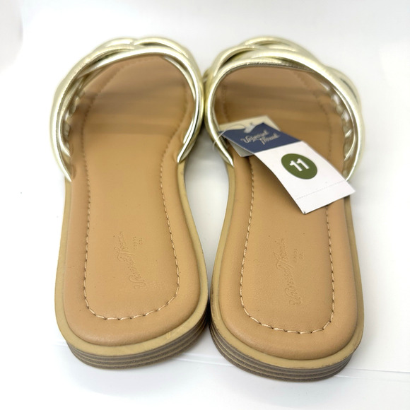 Universal Thread Womens Rian Slide Sandals Gold Summer Beach Comfort Sze 11 - Picture 4 of 16